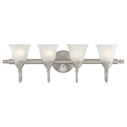 Savoy House Brunswick 4-Light Bathroom Vanity Light, Satin Nickel - 8-1062-4-SN