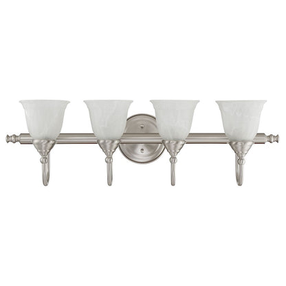 4 Light Bathroom Vanity Light, Satin Nickel