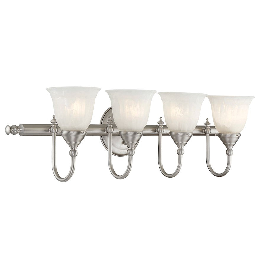 4 Light Bathroom Vanity Light, Satin Nickel