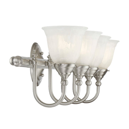 4 Light Bathroom Vanity Light, Satin Nickel