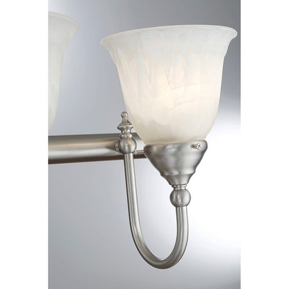 4 Light Bathroom Vanity Light, Satin Nickel