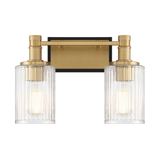 Savoy House Concord 2Lt Bathroom Vanity Light, Black/Brass - 8-1102-2-143