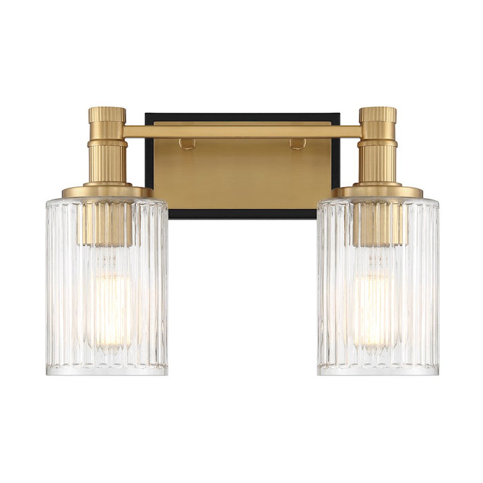 Savoy House Concord 2Lt Bathroom Vanity Light, Black/Brass - 8-1102-2-143