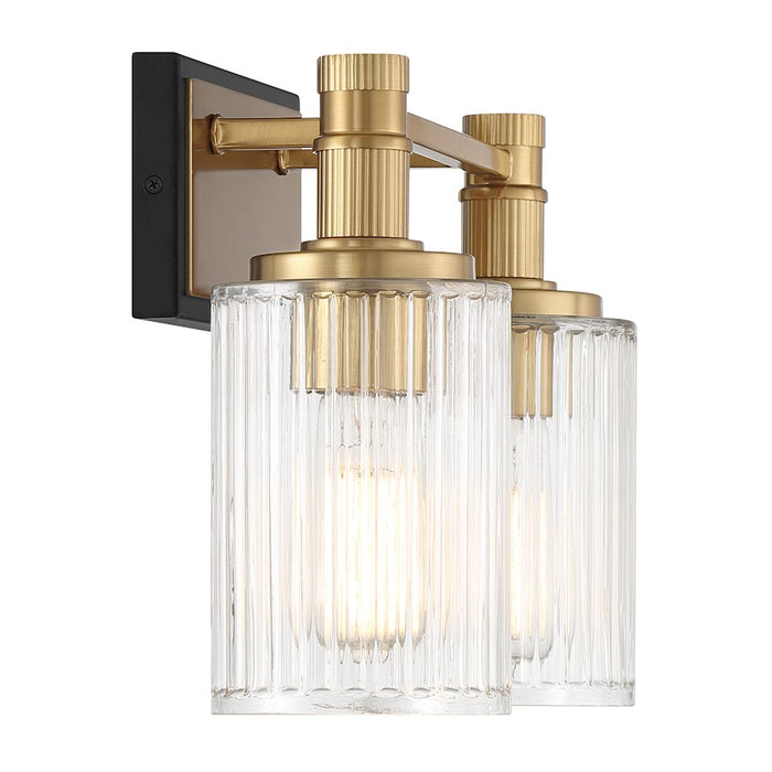 Savoy House Concord 2Lt Bathroom Vanity Light, Black/Brass