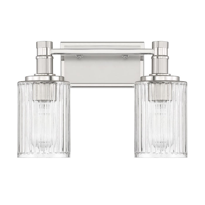 Savoy House Concord 2Lt Bathroom Vanity Light, Silver/ Nickel