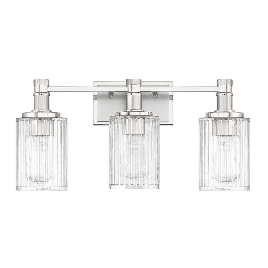 3 Light Bathroom Vanity Light, Silver