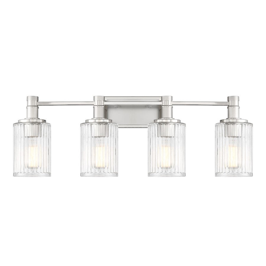 Savoy House Concord 4Lt Bathroom Vanity Light, Silver/ Nickel - 8-1102-4-146