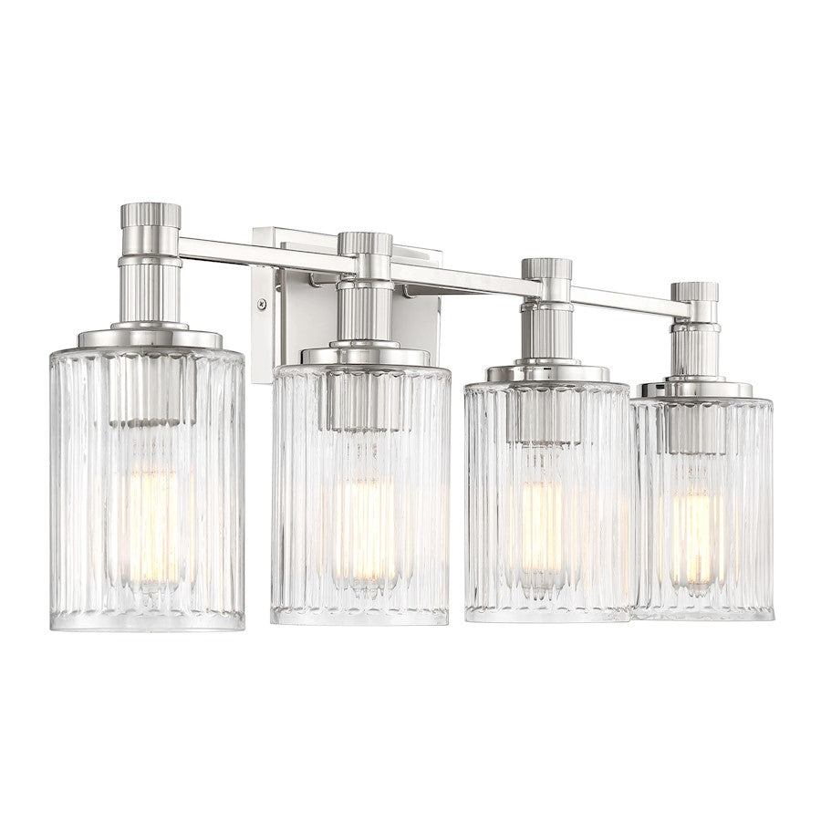 4 Light Bathroom Vanity Light, Silver