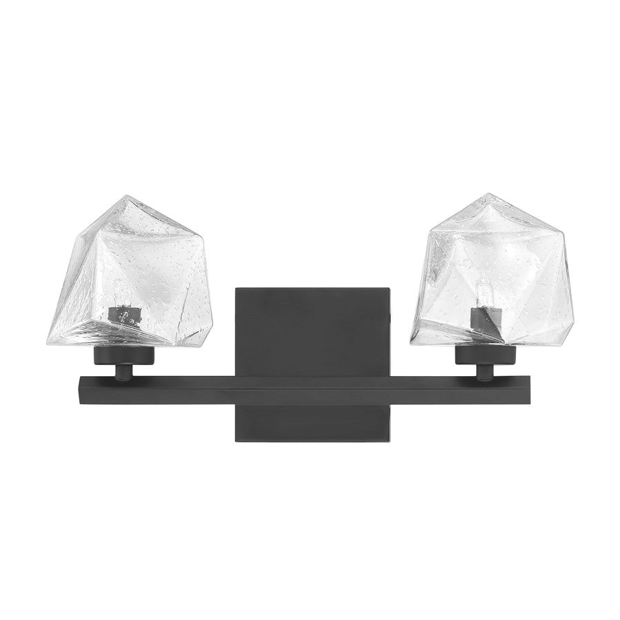 Savoy House Castello 2 Lt Bath Sconce, Clear, Matte Black