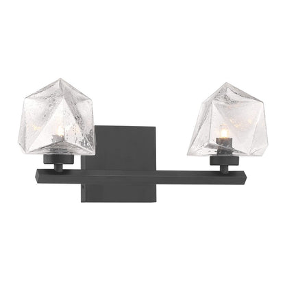 Savoy House Castello 2 Lt Bath Sconce, Clear, Matte Black
