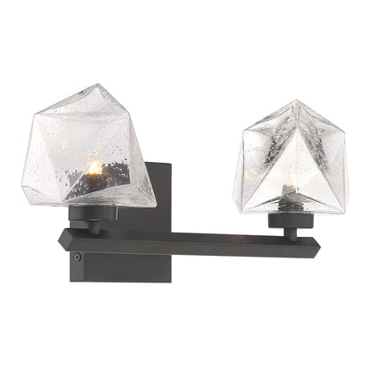 Savoy House Castello 2 Lt Bath Sconce, Clear, Matte Black