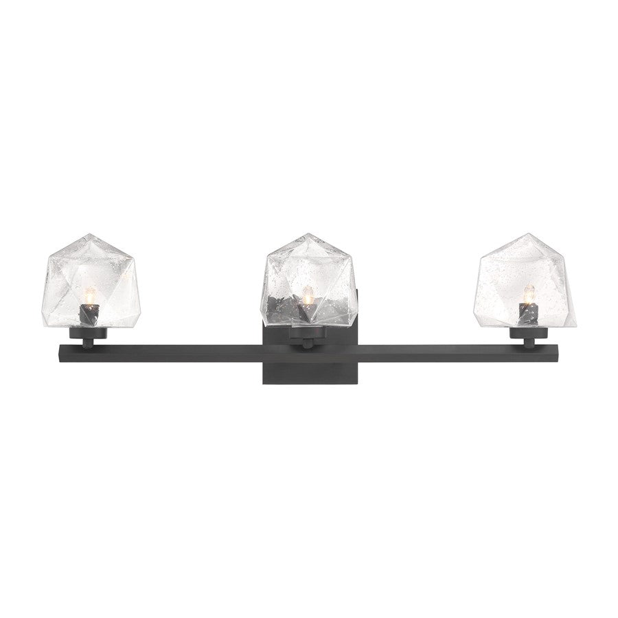 Savoy House Castello 3 Lt Bath Sconce, Clear, Matte Black