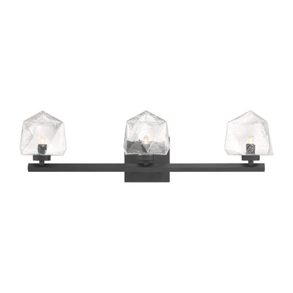 Savoy House Castello 3 Lt Bath Sconce, Clear, Matte Black