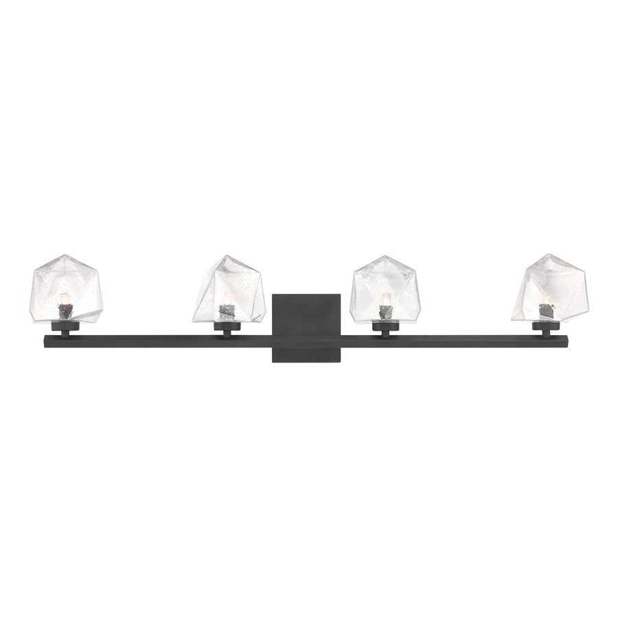 Savoy House Castello 4 Lt Bath Sconce, Clear, Matte Black - 8-1239-4-BK