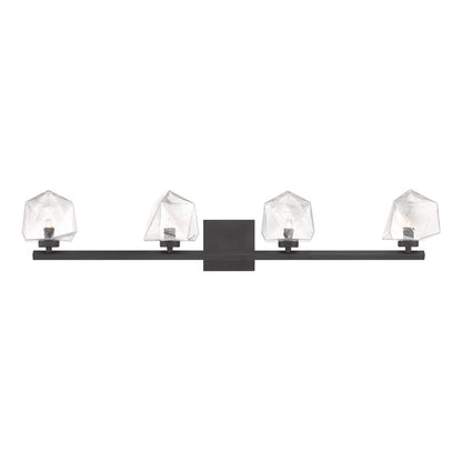 Savoy House Castello 4 Lt Bath Sconce, Clear, Matte Black