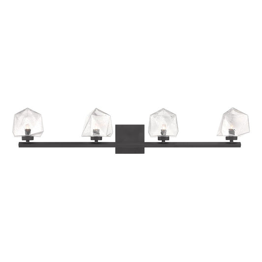 Savoy House Castello 4 Lt Bath Sconce, Clear, Matte Black