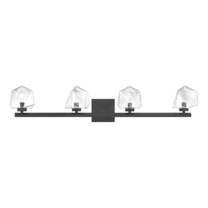 Savoy House Castello 4 Lt Bath Sconce, Clear, Matte Black
