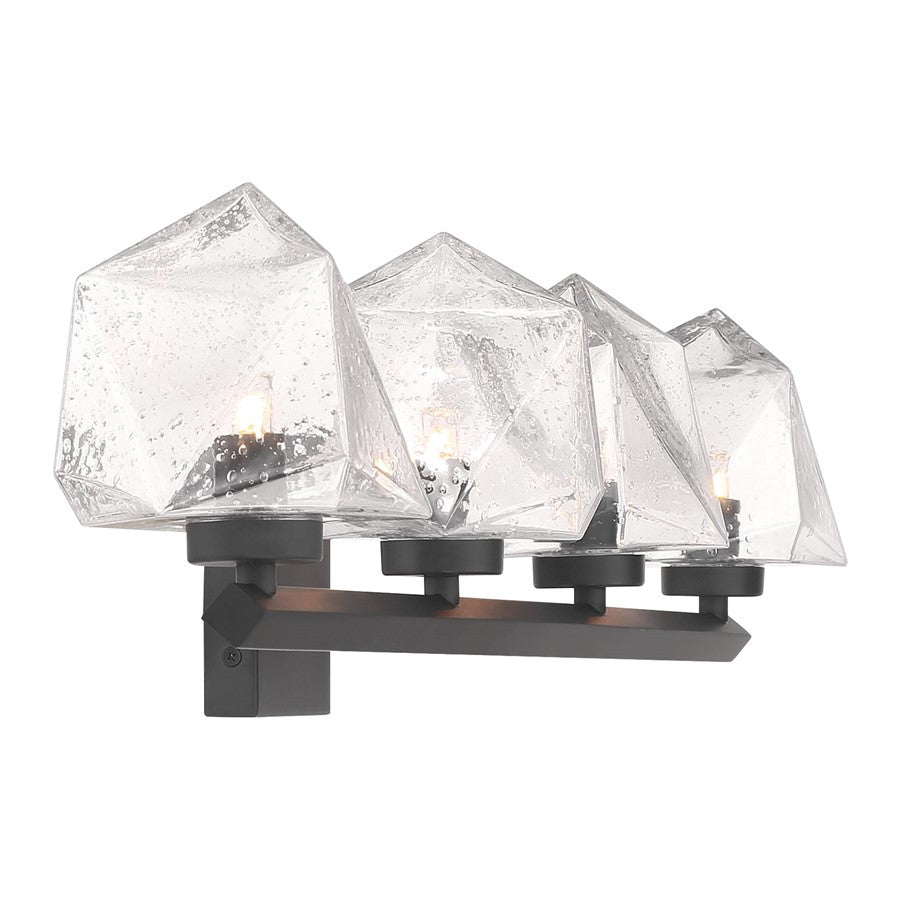 Savoy House Castello 4 Lt Bath Sconce, Clear, Matte Black