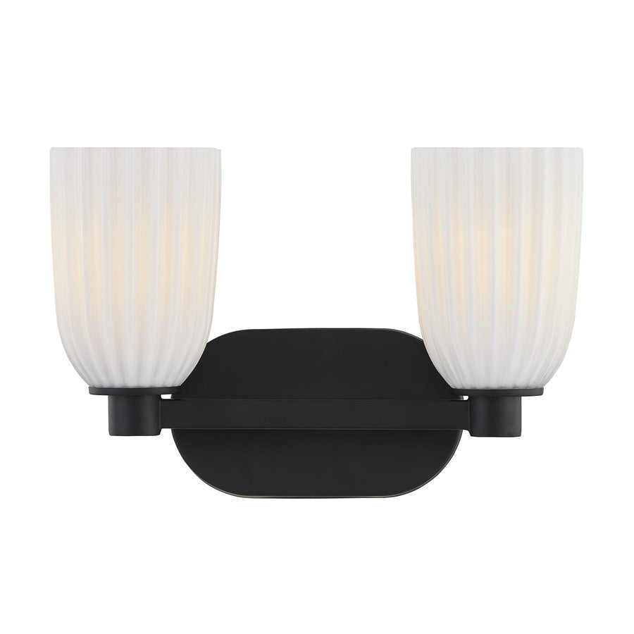 Savoy House Essentials Baldwin 2 Lt Bath Sconce, Matte Black - 8-1245-2-BK