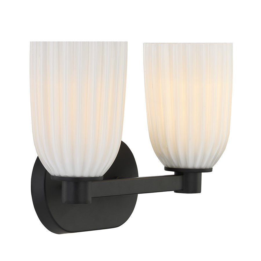 Savoy House Essentials Baldwin 2 Lt Bath Sconce, Matte Black