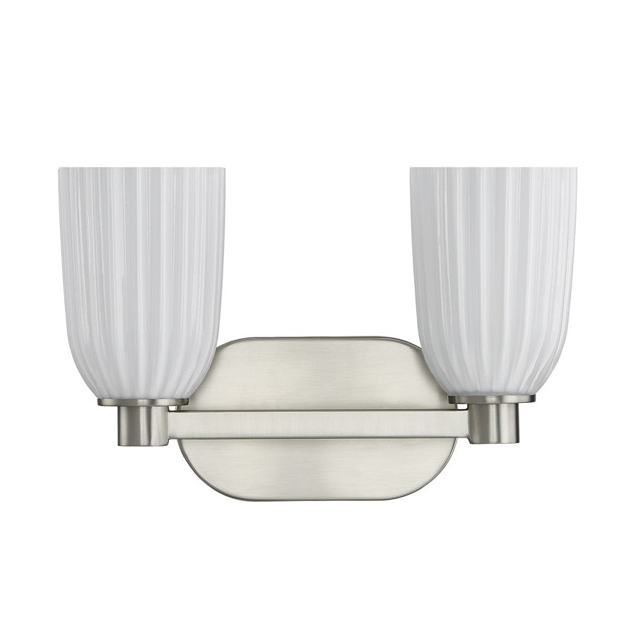 Savoy House Essentials Baldwin 2 Lt Bath Sconce, Satin Nickel