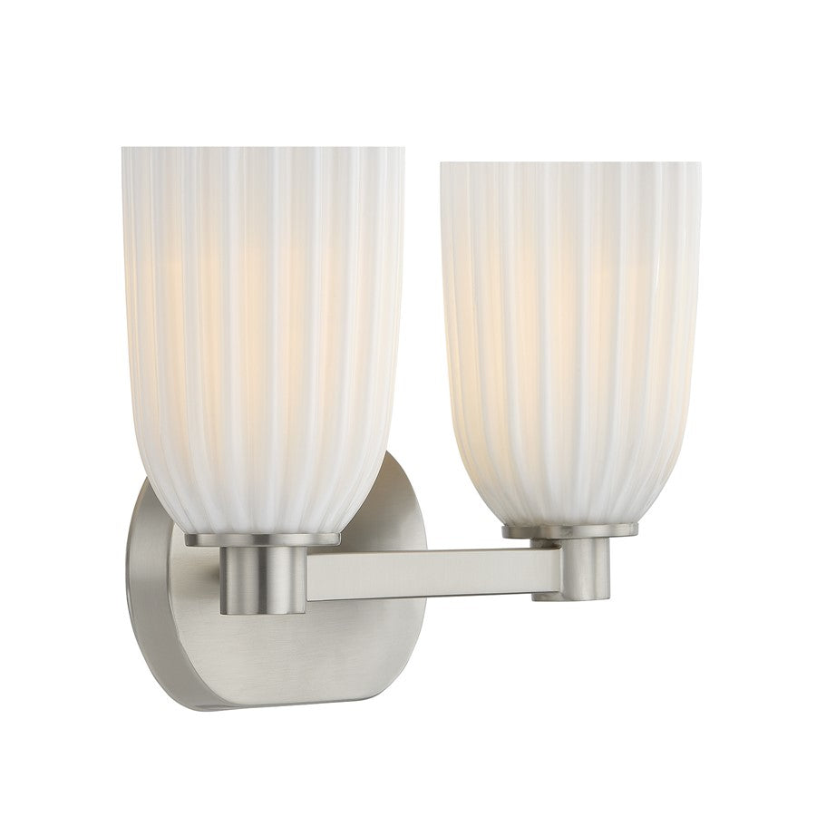 Savoy House Essentials Baldwin 2 Lt Bath Sconce, Satin Nickel
