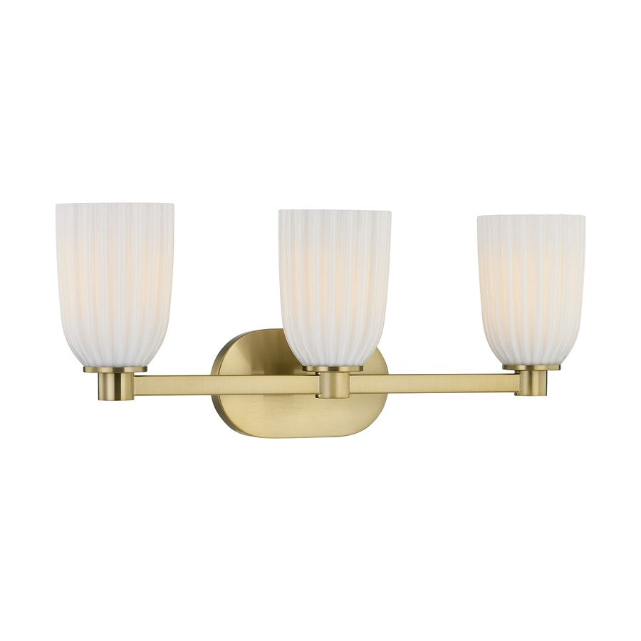 Savoy House Essentials Baldwin 3 Lt Bath Sconce, Noble Brass