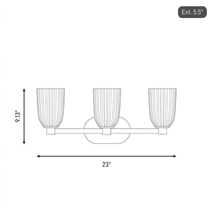 Savoy House Essentials Baldwin 3 Lt Bath Sconce, Matte Black