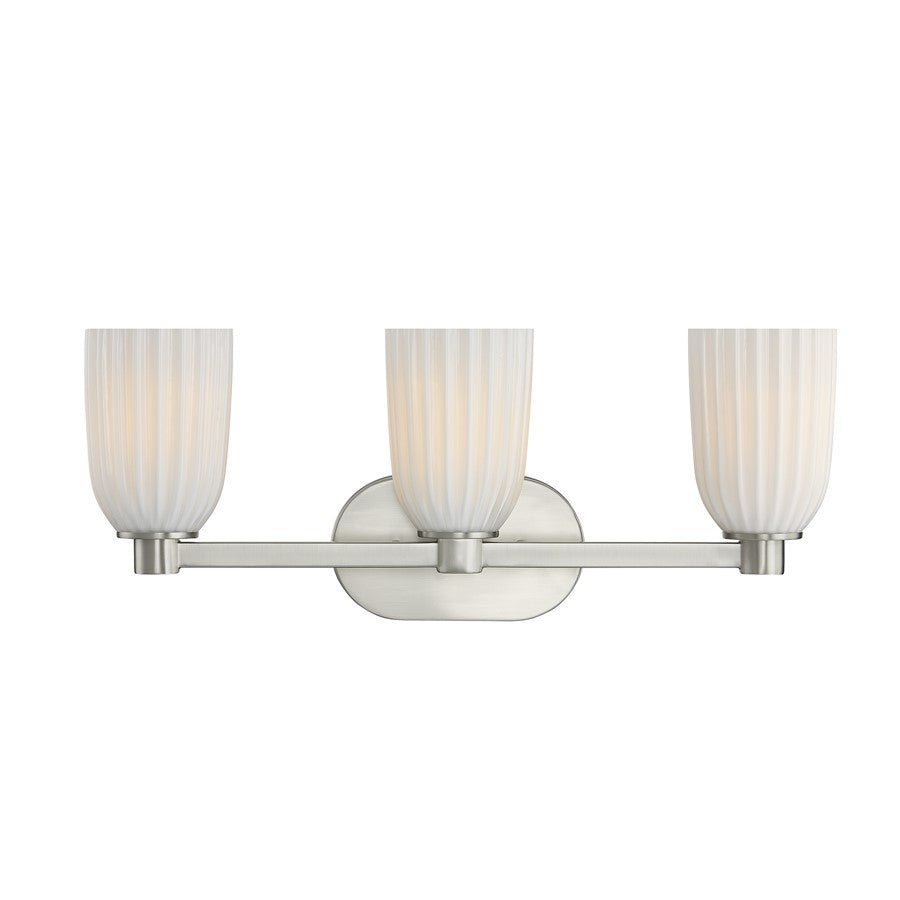 Savoy House Essentials Baldwin 3 Lt Bath Sconce, Satin Nickel