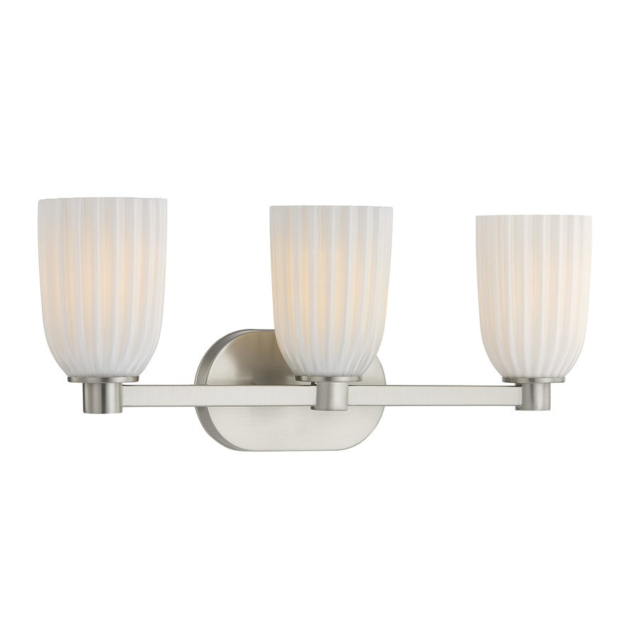 Savoy House Essentials Baldwin 3 Lt Bath Sconce, Satin Nickel