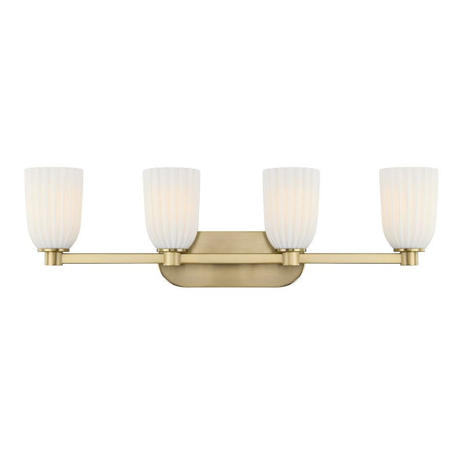 Savoy House Essentials Baldwin 4 Lt Bath Sconce, Noble Brass