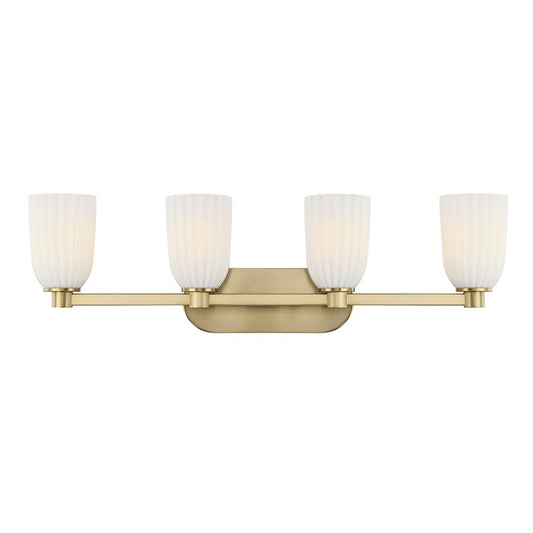 Savoy House Essentials Baldwin 4 Lt Bath Sconce, Noble Brass
