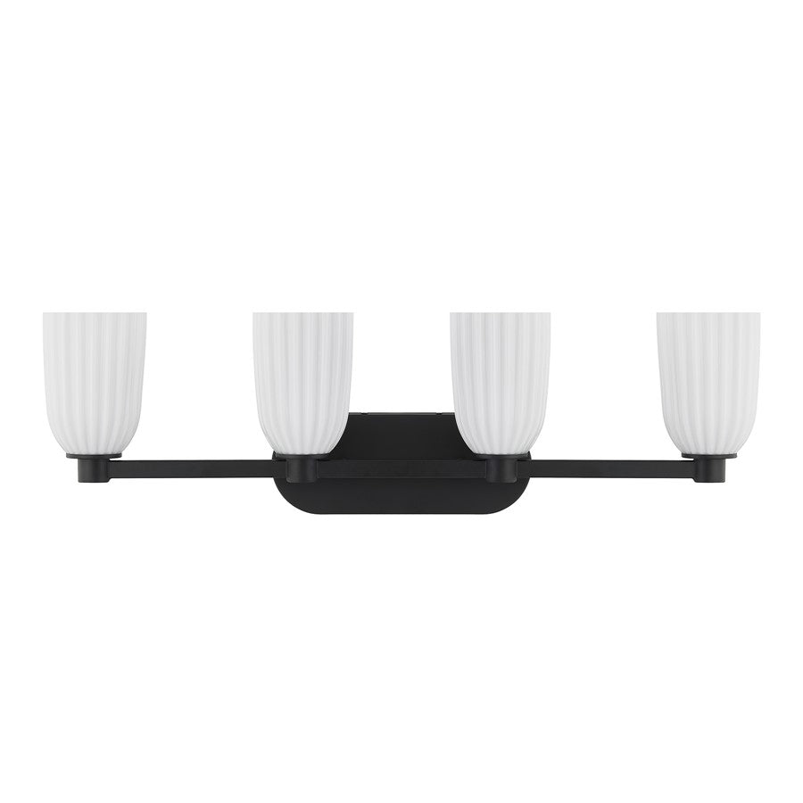 Savoy House Essentials Baldwin 4 Lt Bath Sconce, Matte Black