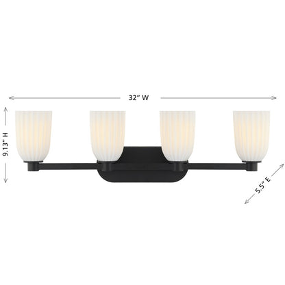 Savoy House Essentials Baldwin 4 Lt Bath Sconce, Matte Black