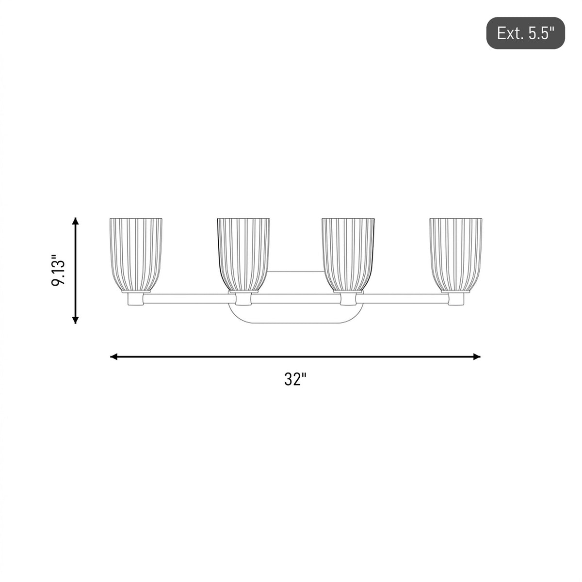 Savoy House Essentials Baldwin 4 Lt Bath Sconce, Satin Nickel