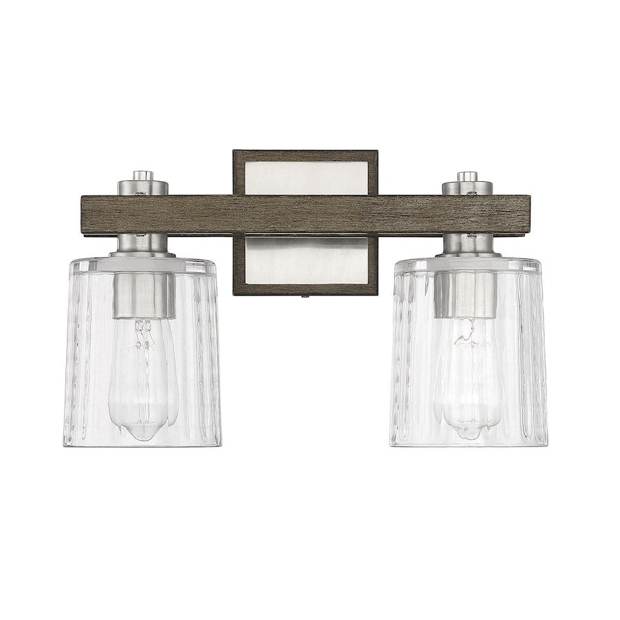 2 Light Bathroom Vanity Light, Nickel