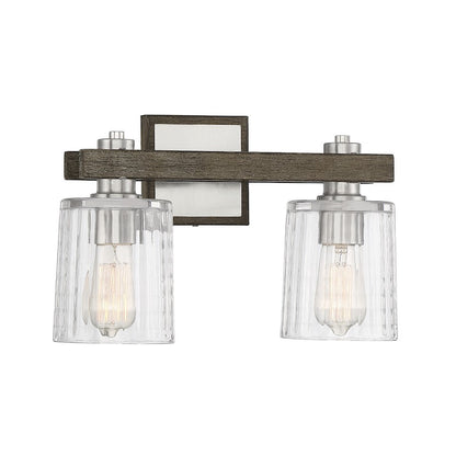 2 Light Bathroom Vanity Light, Nickel