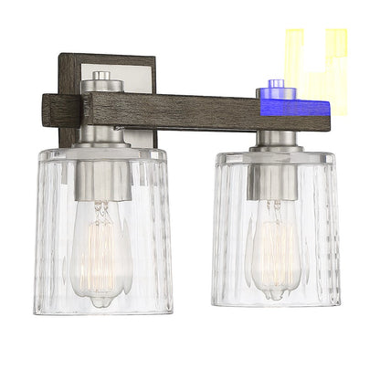 2 Light Bathroom Vanity Light, Nickel