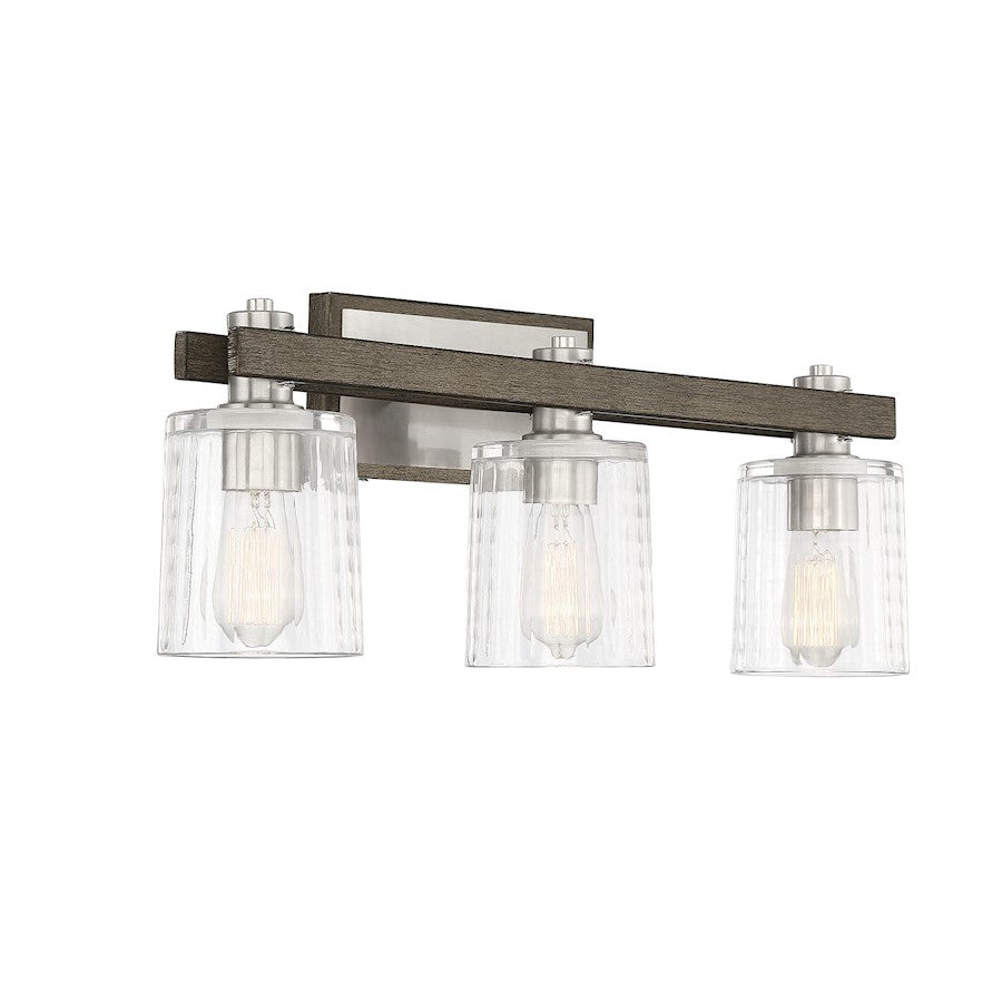 3 Light Bathroom Vanity Light, Nickel