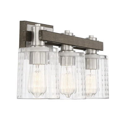 3 Light Bathroom Vanity Light, Nickel