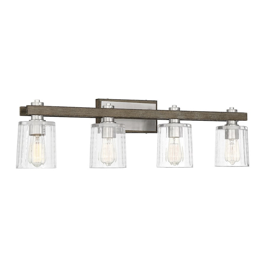 4 Light Bathroom Vanity Light, Nickel