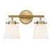 Savoy House Kaden 2-Light Bathroom Vanity Light, Warm Brass - 8-1627-2-322