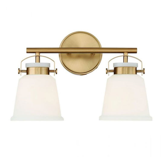 2 Light Bathroom Vanity Light, Warm Brass