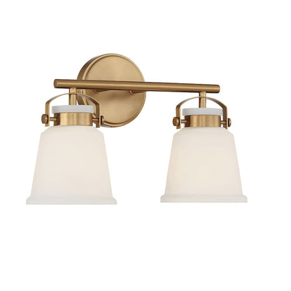 2 Light Bathroom Vanity Light, Warm Brass