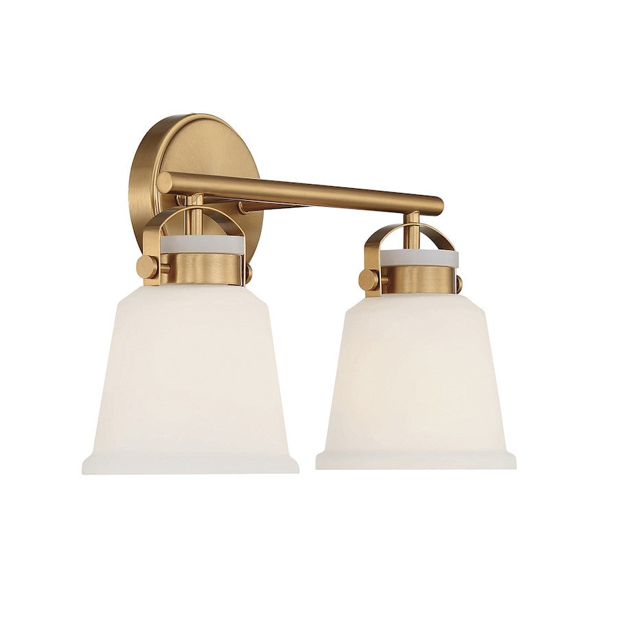 2 Light Bathroom Vanity Light, Warm Brass