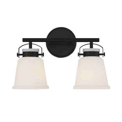 Savoy House Kaden 2-Light Bathroom Vanity Light, Matte Black - 8-1627-2-BK