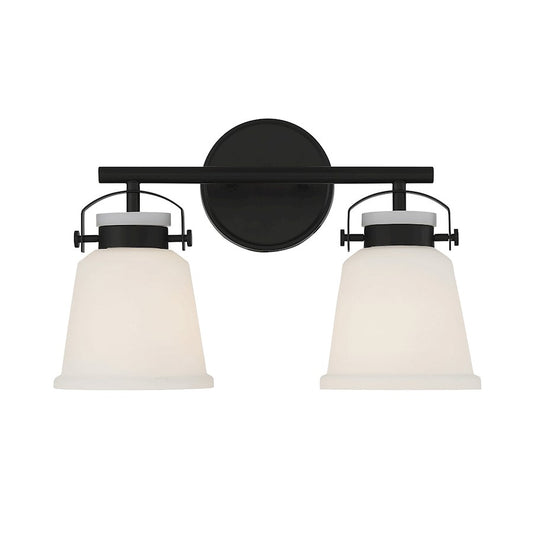 2 Light Bathroom Vanity Light, Matte Black