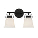 Savoy House Kaden 2-Light Bathroom Vanity Light, Matte Black - 8-1627-2-BK