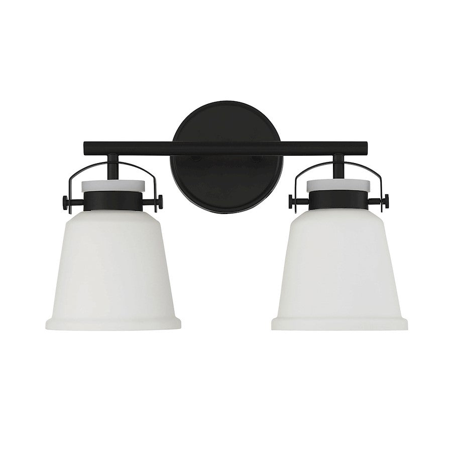 2 Light Bathroom Vanity Light, Matte Black