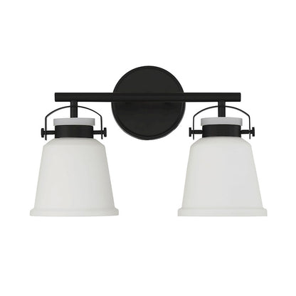 2 Light Bathroom Vanity Light, Matte Black